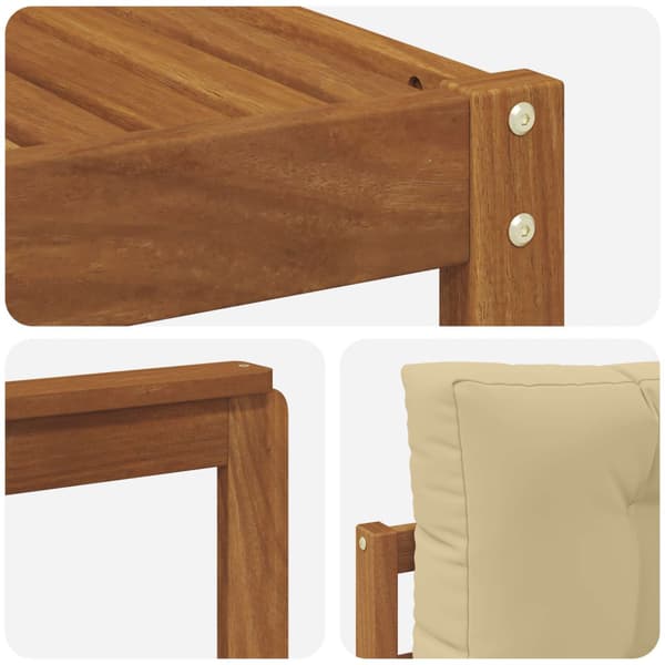 Utomhussoffset med kudde 9 pcs Naturlig och Beige