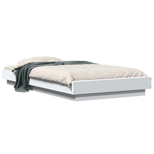 Golvsängsram Vit 80 x 210 cm Konstruerat trä