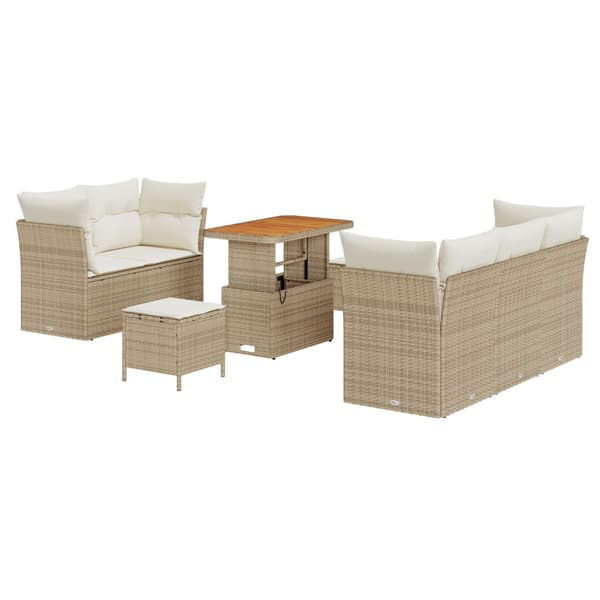 Trädgårdsoffset 8 st Beige konstrotting