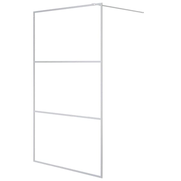 Duschvägg silver 115x195 cm halvfrostat ESG-glas