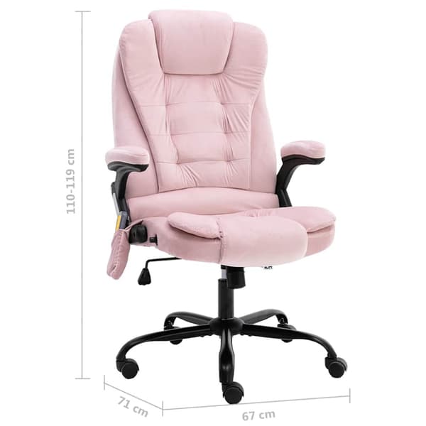 Massagekontorsstol rosa sammet