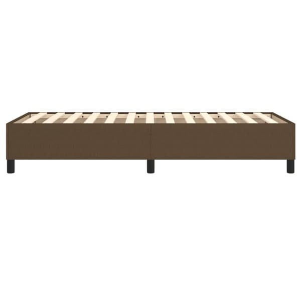 Boxspring-sängram mörkbrun 90x200 cm tyg