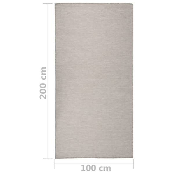 Utomhusmatta plattvävd 100x200 cm ljusgrå