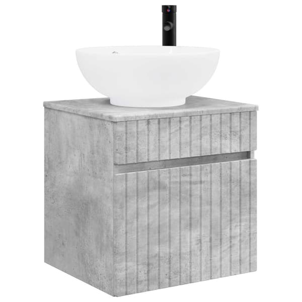 Badrumsskåpsset 4 pcs Betonggrå Konstruerat trä