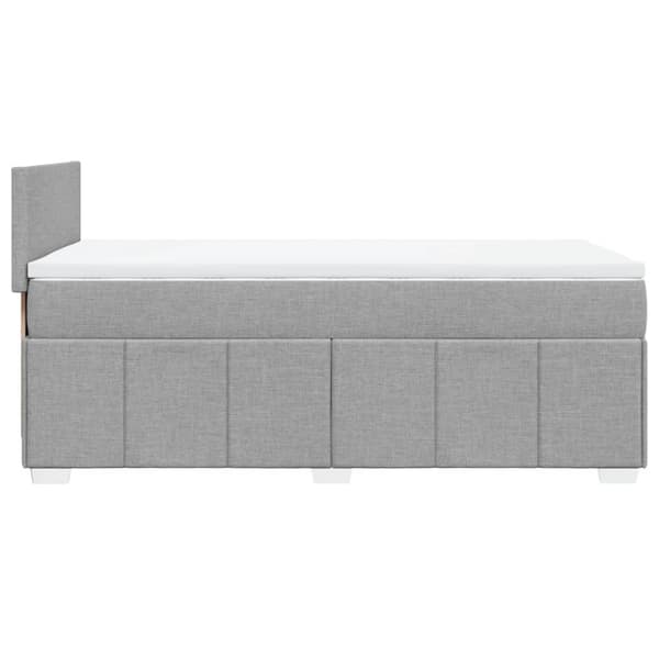 Ramsäng med madrass ljusgrå 80x200 cm tyg