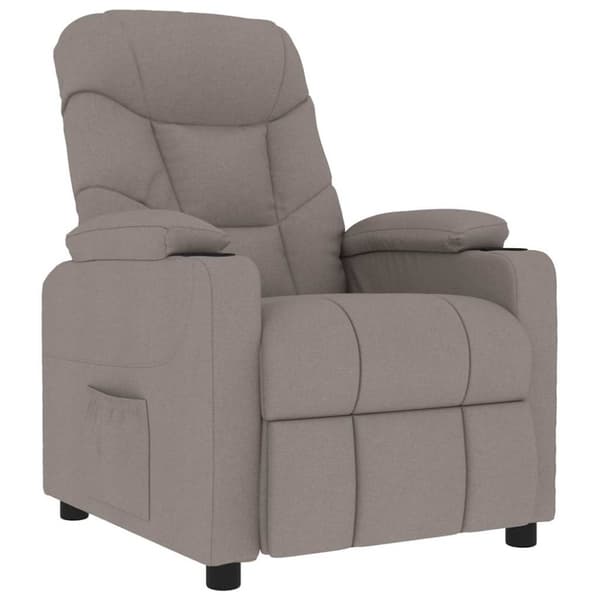Massagefåtölj taupe tyg