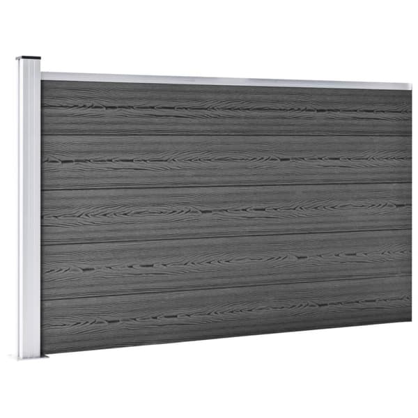 Staketpanel WPC 175x105 cm svart