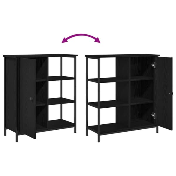 Sideboard Svart Ek 70 x 30 x 80 cm