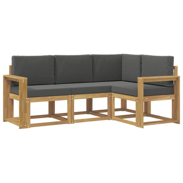 Utomhussoffset med kudde 4 pcs Vit och antracit
