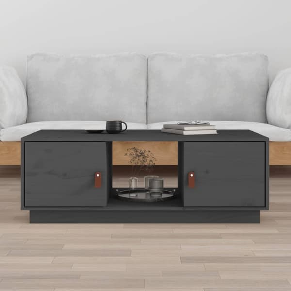 Soffbord grå 100x50x35 cm massiv furu