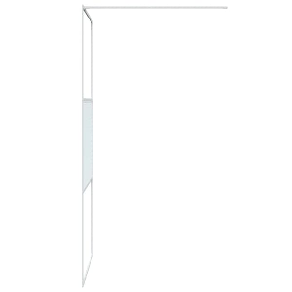 Duschvägg vit 90x195 cm klart ESG-glas