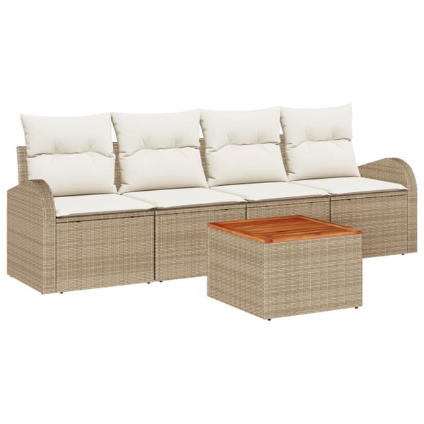 Trädgårdsoffset 5 st Beige och gräddfärgad konstrotting