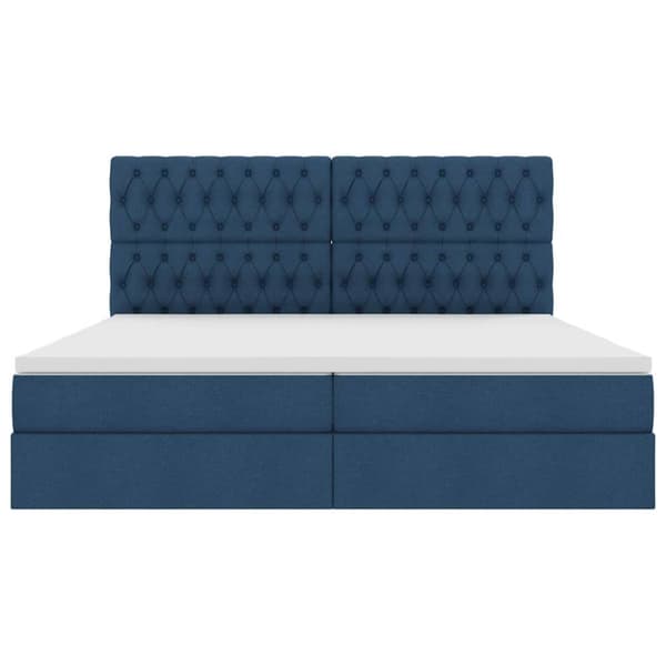 Förvaringssäng med madrass Blå 200 x 200 cm Polyester