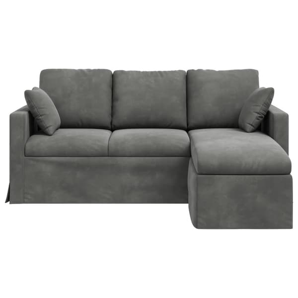 Soffa Mörkgrå 178 x 134 x 80 cm Sammet