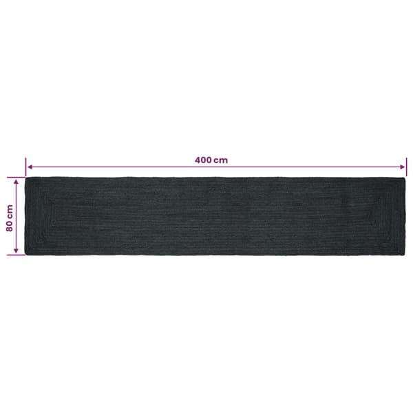 Områdesmattor Rektangulär Mörkgrå 80 x 400 cm Jute