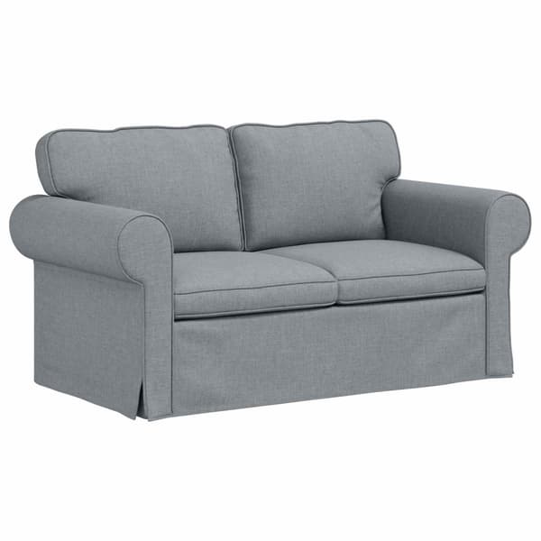 Soffset 2 pcs Ljusgrå 155 x 82 x 80 cm tyg