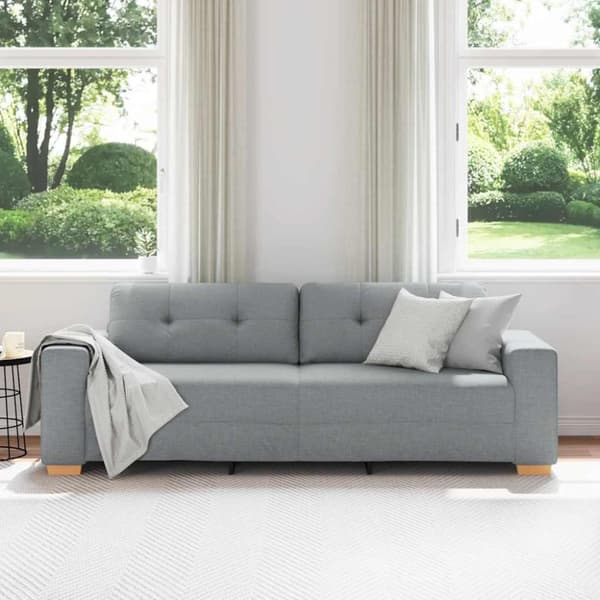 3-sitssoffa ljusgrå 220x78x80 cm tyg