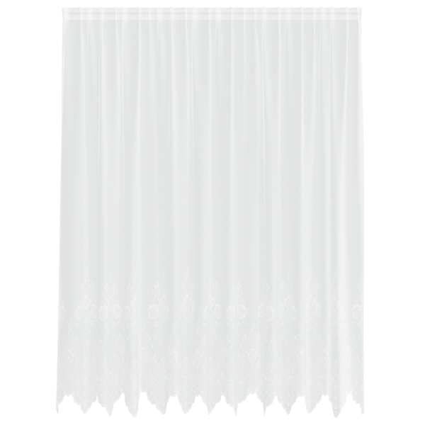 Spetsgardin med gardiner Blommor Vit 200 x 300 cm Polyester