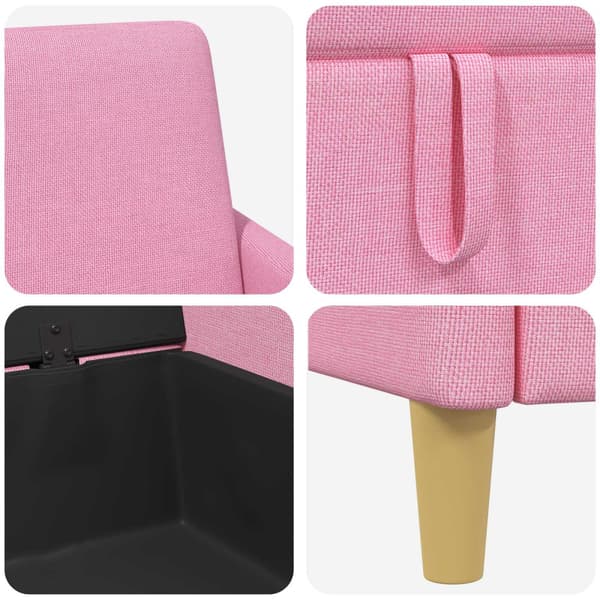 Soffgrupp med förvaring 2 pcs Rosa Polyester
