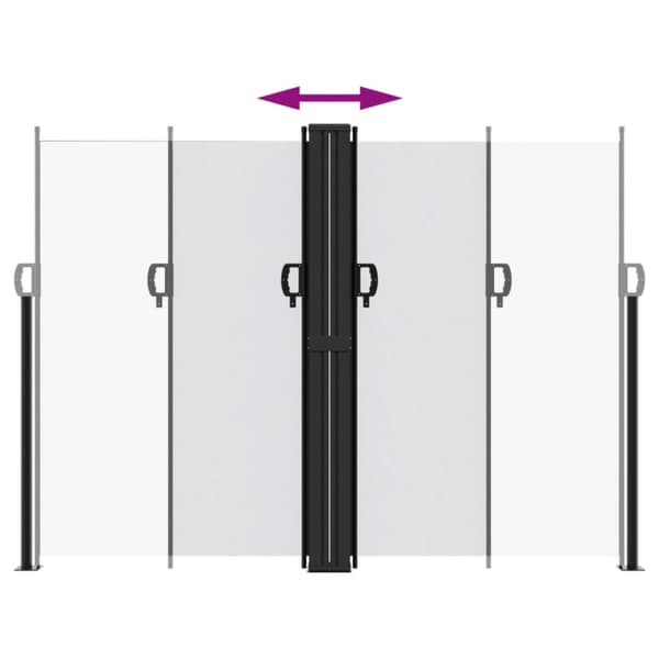 Infällbar sidomarkis vit 180x600 cm