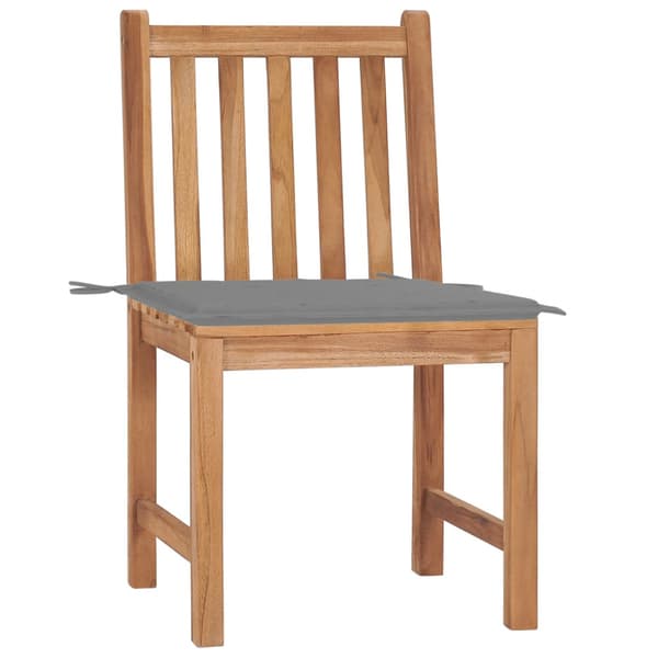 Trädgårdsstolar 2 st med dynor massiv teak