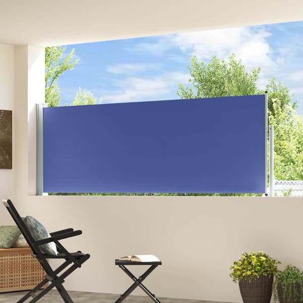 Infällbar sidomarkis 100x300 cm blå