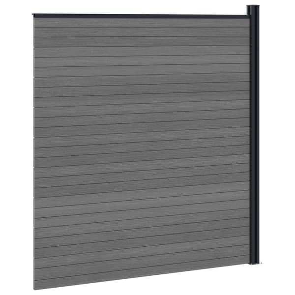 Stängselpanel WPC och aluminium Grå