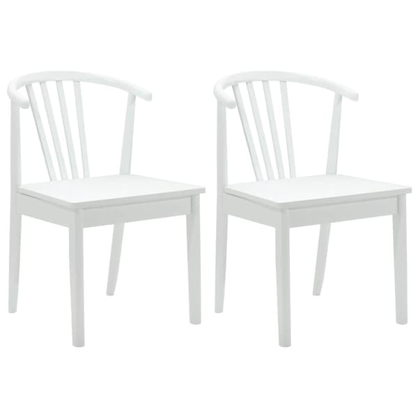 Matstol 2 pcs Vit Massivt gummiträ