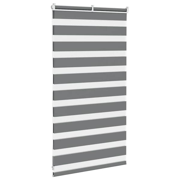 Rullgardin zebra mörkgrå 90x100 cm tyg bredd 85,9 cm polyester