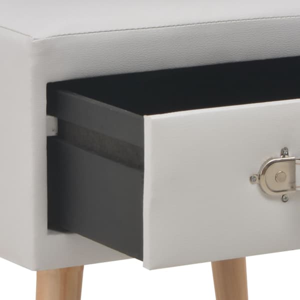 Sängbord vit 40x35x40 cm konstläder