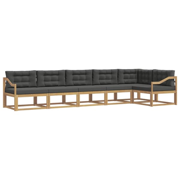 Utomhussoffset med kudde 4 pcs Vit och antracit Polyester