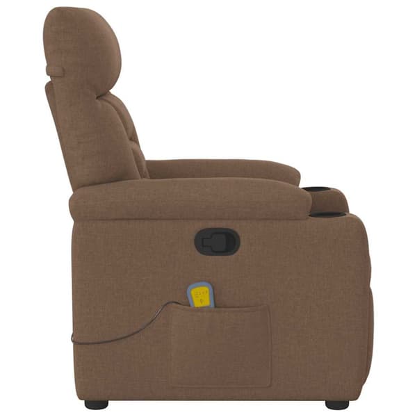 Massagefåtölj brun tyg