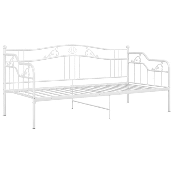 Sängram bäddsoffa vit metall 90x200 cm