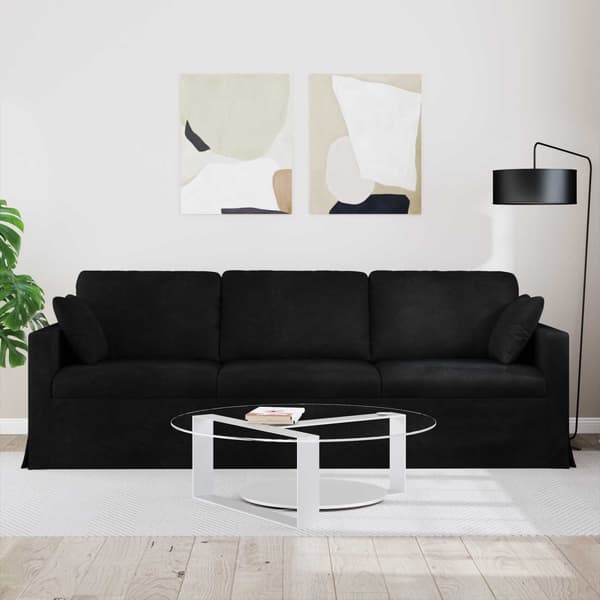 Soffa Svart 228 x 78 x 80 cm Sammet