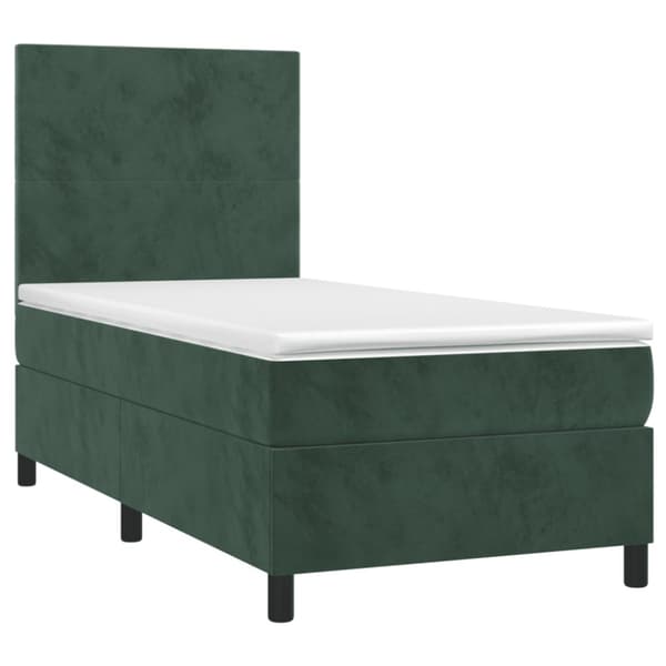 Ramsäng med madrass mörkgrön 100x200 cm sammet