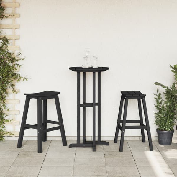 Trädgårds Bar Set 3 pcs Svart HDPE