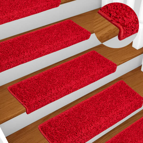 Trappmattor 20 st 65x21x4 cm röda rektangulära kanter