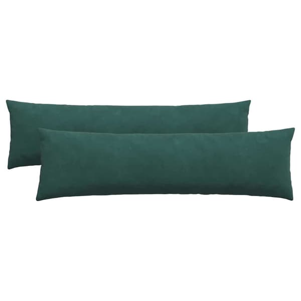 Sofakuddar 2 pcs Mörkgrön 145 x 40 cm Kordread tyg
