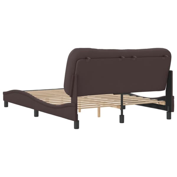 Bed Frame without Mattress "Hvar" Dark Brown 140x200 cm Fabric