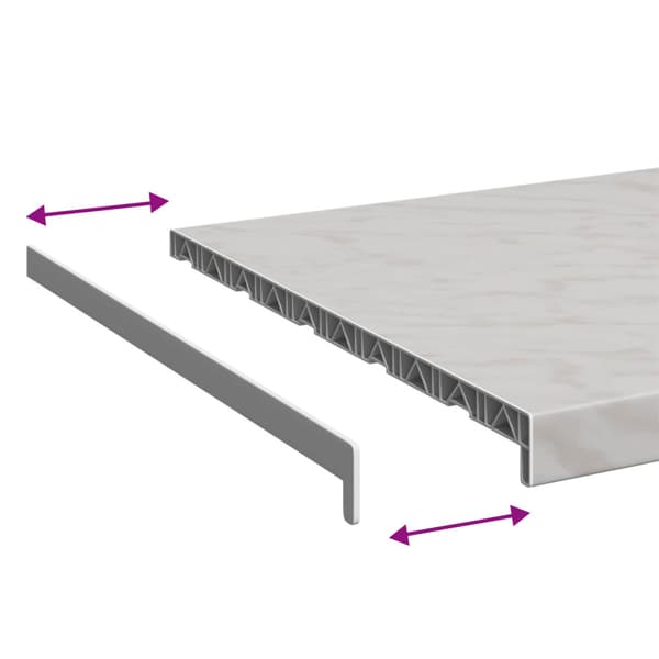 Fönsterbräda Marmorstruktur 140 x 50 x 4,5 cm PVC