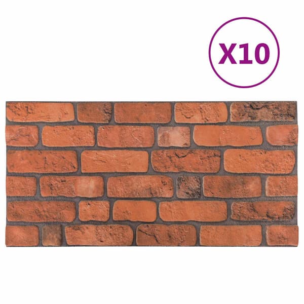 Väggpaneler 10 st 100 x 50 cm Terracotta EPS Skum