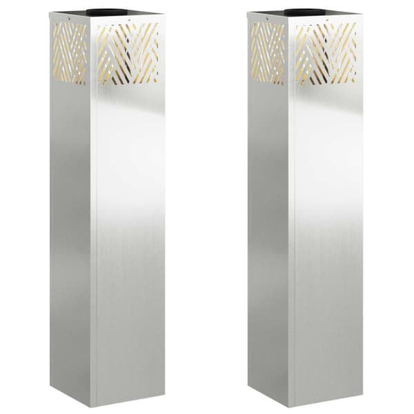 Solar LED Stig Ljus 2 pcs Silver Galvaniserad