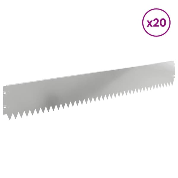 Kant för gräsmatta 20 pcs 103 x 15 cm Stål Silver