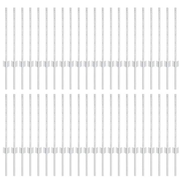 Stängselstolpe 44 pcs Silver 100 cm Stål