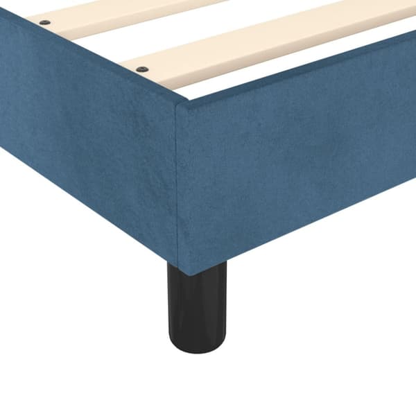 Ramsäng med madrass mörkblå 100x200 cm sammet