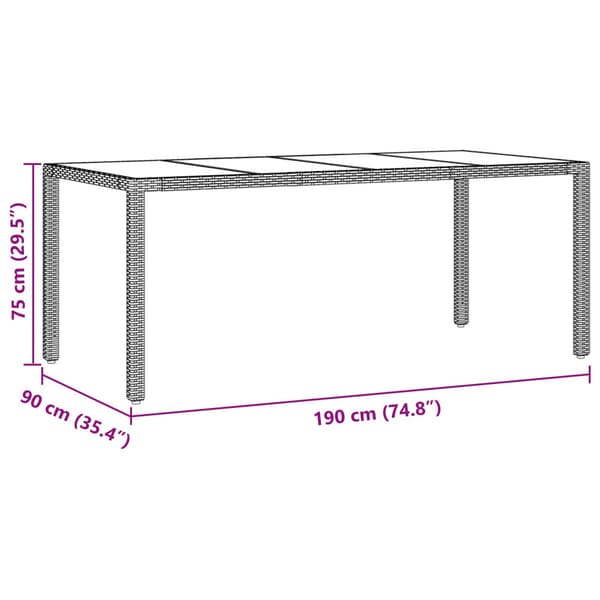 Trädgårdsmöbelset 9 pcs Grå konstrotting