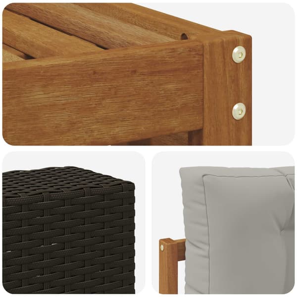 Utomhussoffset 7 pcs Naturlig och ljusgrå Polyester