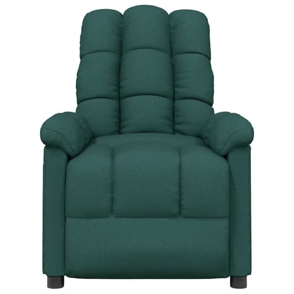 Massagefåtölj mörkgrön tyg