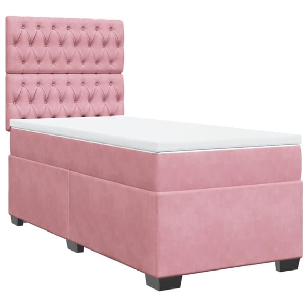 Ramsäng med madrass rosa 100x200 cm sammet