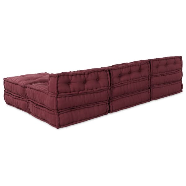 Modulsofa enhet 4 pcs Bordeaux Tyg